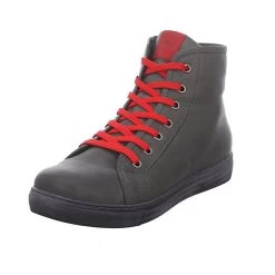 Andrea Conti Damen Stiefeletten Schuhe Schnürboots Elegant Freizeit Glattleder Uni Schnürstiefeletten - Anthrazit