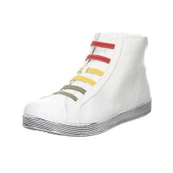 Andrea Conti Damen Schnürhalbschuhe Schnürschuh Freizeit Sport Schuhe Glattleder Uni Schnürschuhe - Weiß