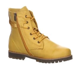 Andrea Conti Damen Stiefeletten Schuhe Schnürstiefelette Elegant Freizeit Glattleder Uni Schnürstiefeletten - Gelb -Andrea Conti 27036282 06