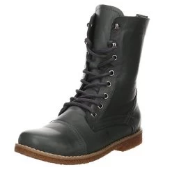 Andrea Conti Damen Stiefeletten Schuhe Boots Elegant Freizeit Glattleder Uni Schnürstiefeletten - Grau