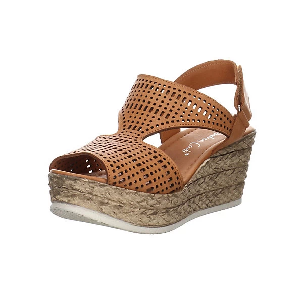 Andrea Conti Damen Sandalen Sandalette Fußbett Bequem Freizeit Glattleder Uni Klassische Sandalen - Cognac 3 Andrea Conti Damen Sandalen Sandalette Fußbett Bequem Freizeit Glattleder Uni Klassische Sandalen - Cognac