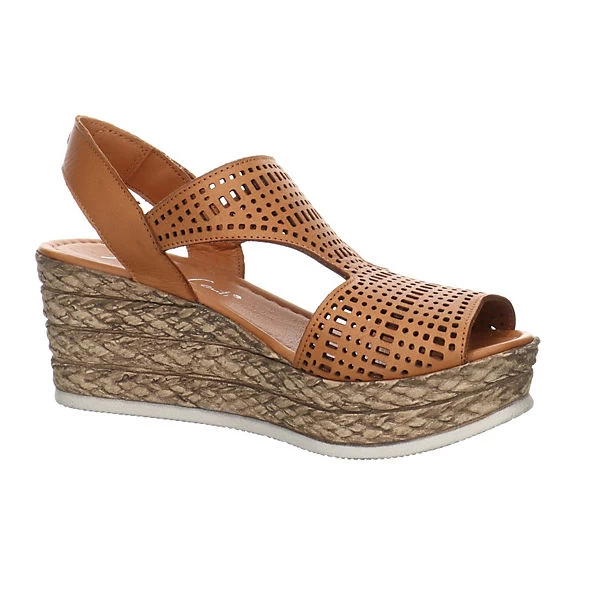 Andrea Conti Damen Sandalen Sandalette Fußbett Bequem Freizeit Glattleder Uni Klassische Sandalen - Cognac 8 Andrea Conti Damen Sandalen Sandalette Fußbett Bequem Freizeit Glattleder Uni Klassische Sandalen - Cognac – Bild 6