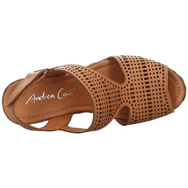 Andrea Conti Damen Sandalen Sandalette Fußbett Bequem Freizeit Glattleder Uni Klassische Sandalen - Cognac 10 Andrea Conti Damen Sandalen Sandalette Fußbett Bequem Freizeit Glattleder Uni Klassische Sandalen - Cognac – Bild 8